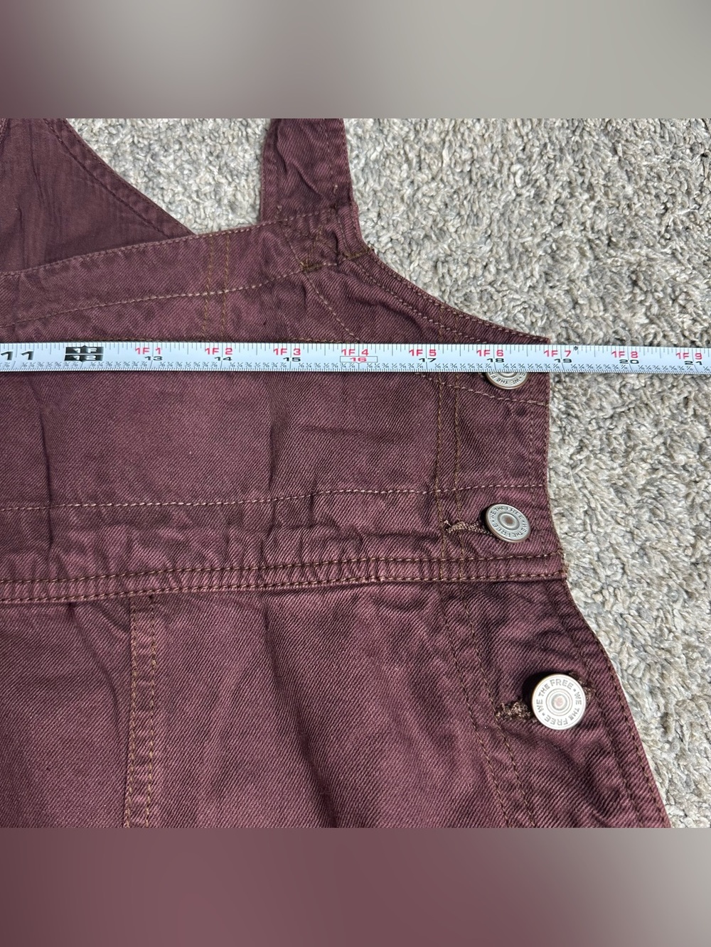 Free People We The Free Felix Tapered Overalls Large brown Jumpsuit barrel leg - Picture 10 of 15